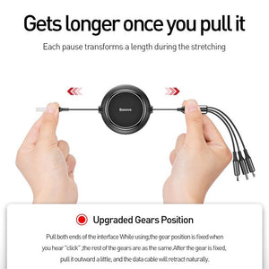 Baseus 3 in 1 Quick Charge Retractable Cable