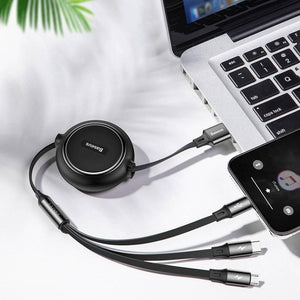 Baseus 3 in 1 Quick Charge Retractable Cable