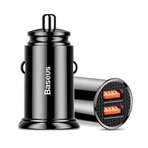 Baseus 30W/5A Mini Dual USB/Type C QC Car Charger