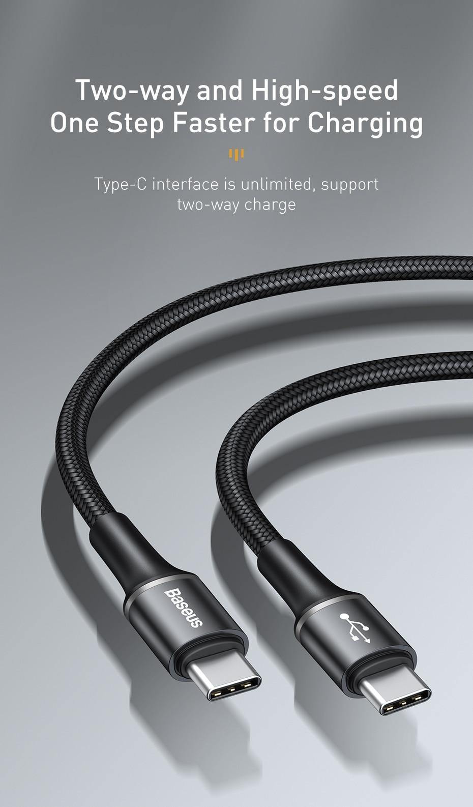 Baseus 60W USB Type C To Type C Fast Charging Cable