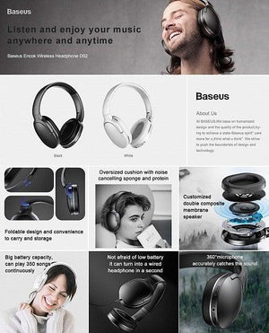 Baseus Foldable Wireless Bluetooth Headphones