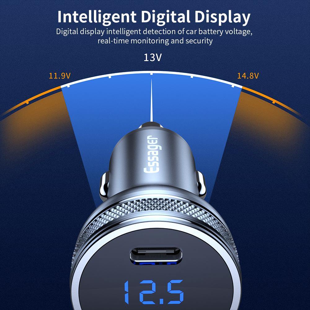 Essager 36W Mini Type C PD3.0 / Dual USB QC3.0 Car Charger