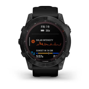 Garmin Fenix 7X Solar / Fenix 7X Sapphire Solar GPS Smart Watch Sapphire Solar Black DLC Titanium with Black Band