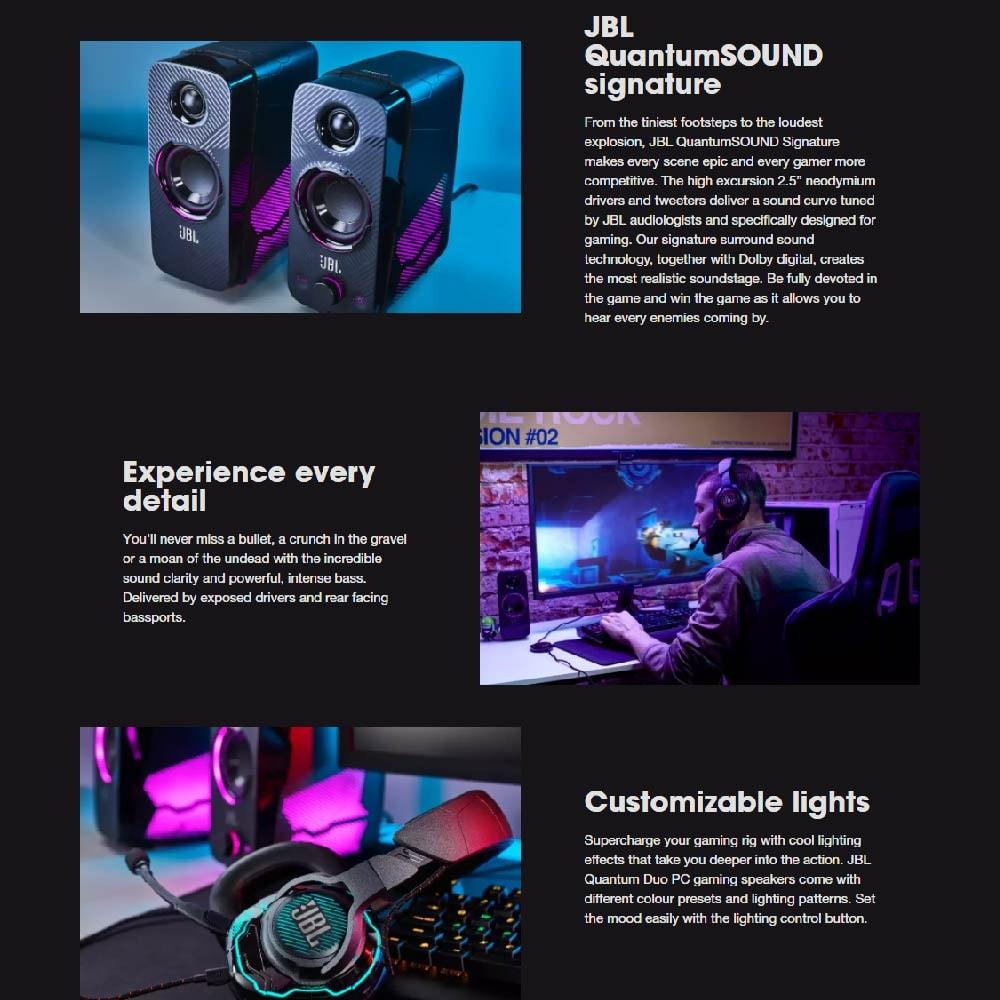 JBL Quantum DUO Bluetooth Gaming Speakers (Customisable RGB Lights)