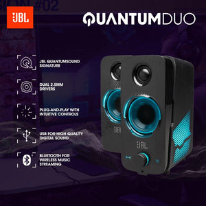 JBL Quantum DUO Bluetooth Gaming Speakers (Customisable RGB Lights)