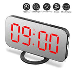 LED Digital Mirror Clock with Dual USB Charging Output