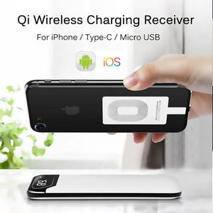 Qi Wireless Charging Receiver Adapter for Type C/Micro USB/LIghtning