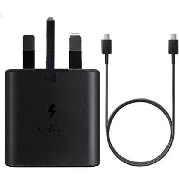 Samsung 25W Fast Charging USB C to Type C Charger with Cable Black(Charger + Cable Bulk Pack)