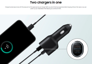 Samsung Fast Charging Car Charger DUO with cable (45W + 15W)