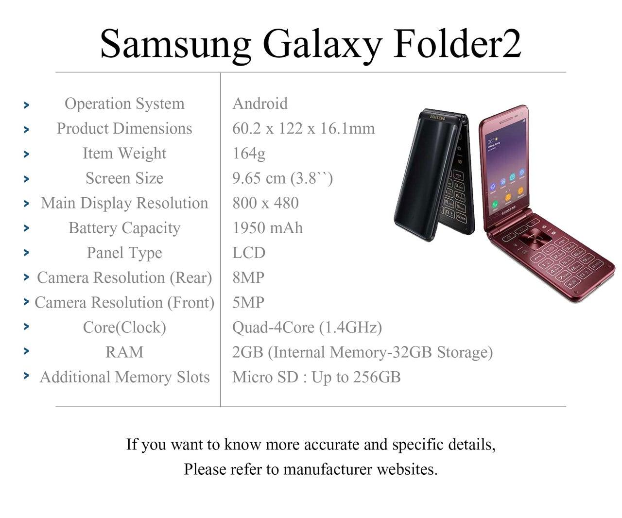 Samsung Galaxy Folder 2 4G LTE (Android Touch Screen Flip Phone)