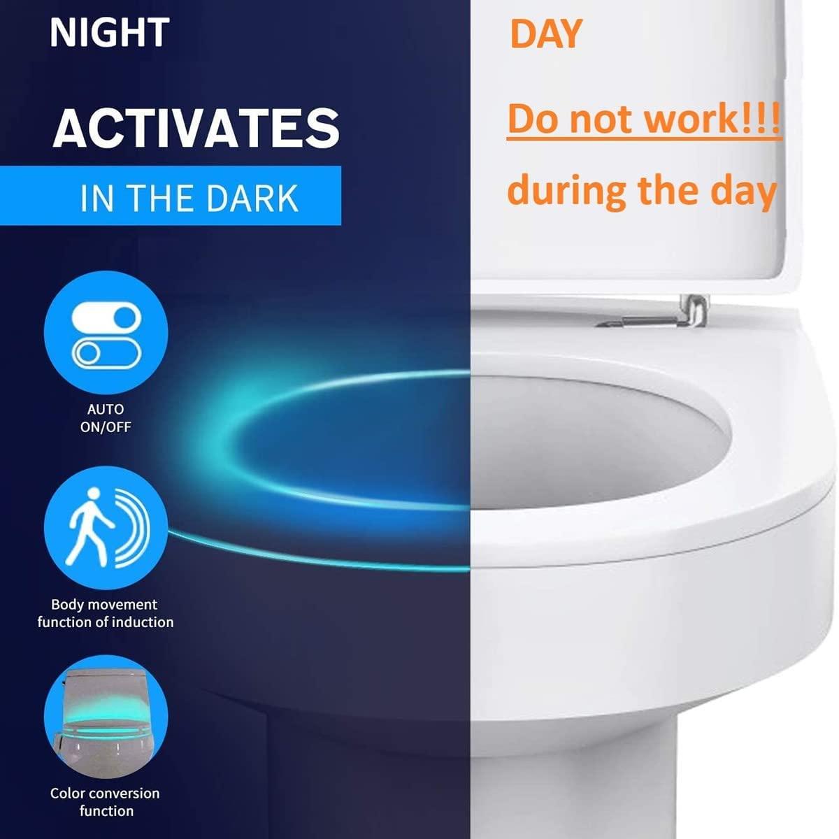 Smart Motion Sensor 8 Color LED Toilet Seat Night