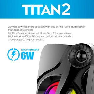 SonicGear Titan 2 Portable 2.0 Speaker with RGB Light Effect