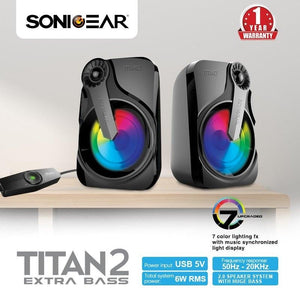 SonicGear Titan 2 Portable 2.0 Speaker with RGB Light Effect