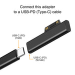 USB C PD Fast Charging Plug Converter for Microsoft Surface Pro/Surface Go/Surface Laptop