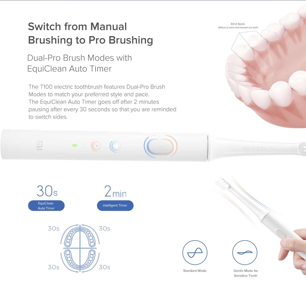 Xiaomi Mijia T100 Dual Mode Electric Rechargeable Toothbrush