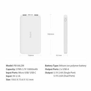 Xiaomi Redmi 10000mAh Slim Power Bank